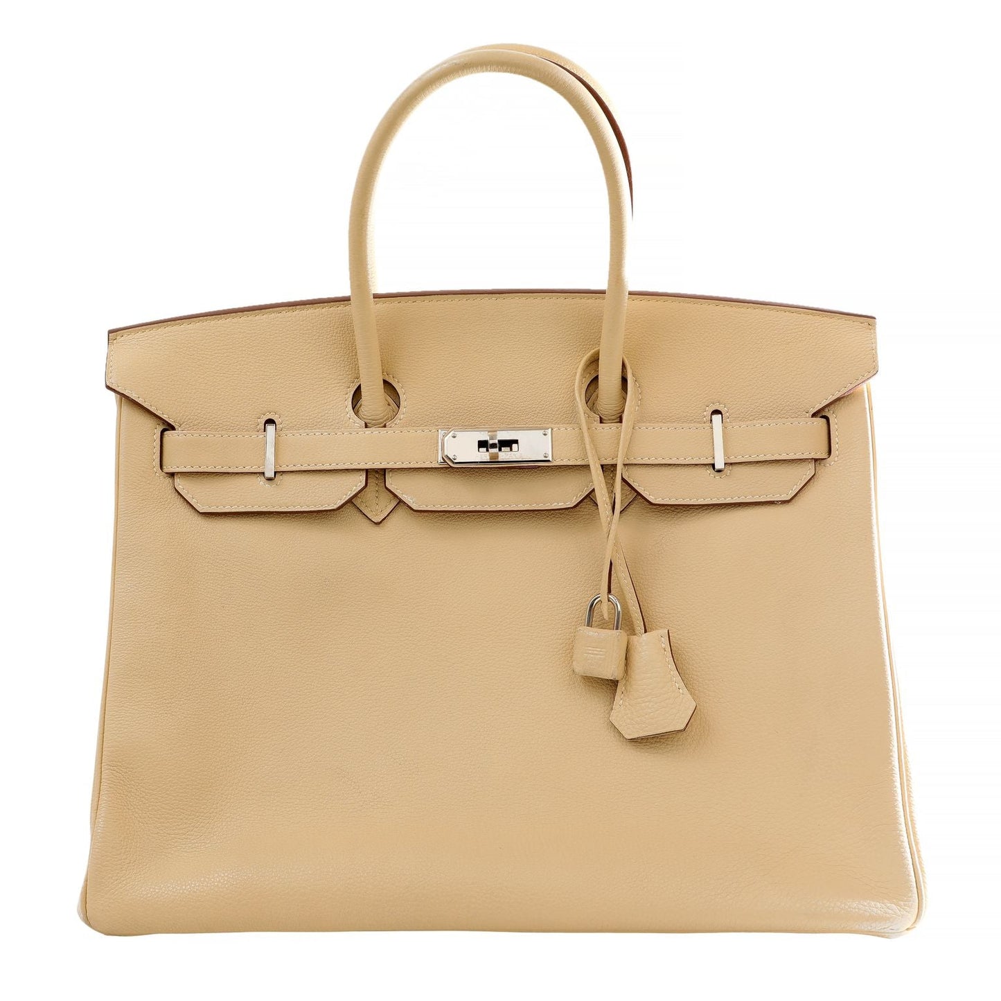 Hermes 35cm Parchment Togo Birkin w/ Palladium Hardware