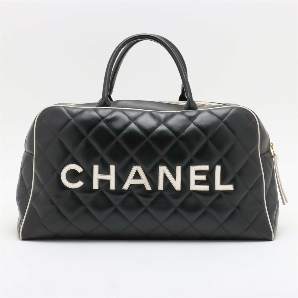 Chanel  Diamond-quilted Lamb Skin Bowling Bag
