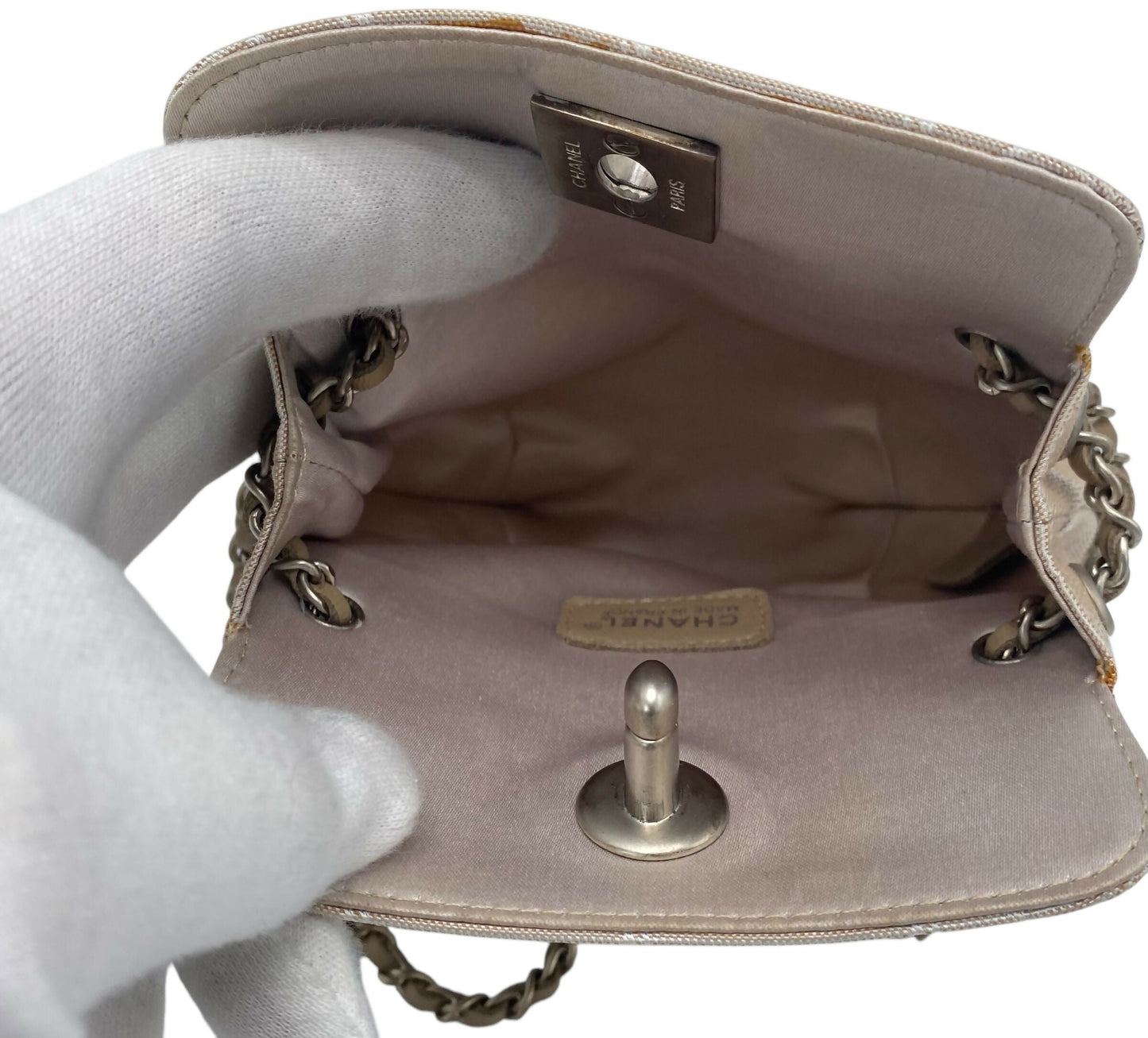 Chanel Extra Mini Beige Canvas CC Travel Ligne Bag