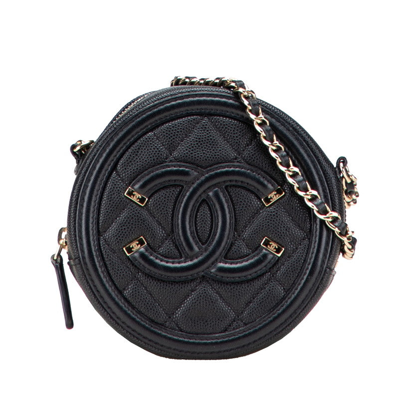 Chanel Coco Mark CC Filigree Matelasse Caviar Shoulder Bag