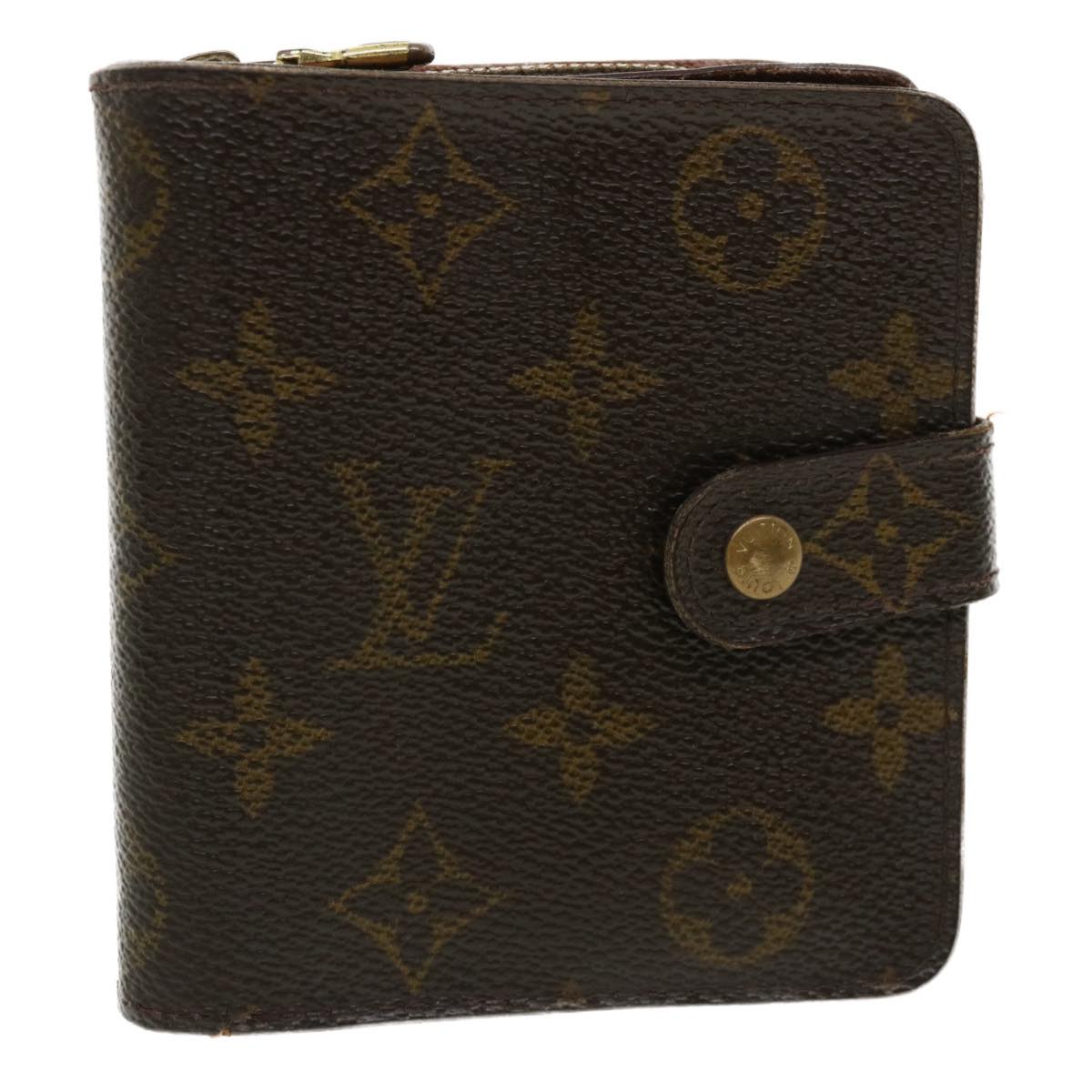 LOUIS VUITTON Monogram Compact Zip Bifold Wallet M61667 LV Auth ny161