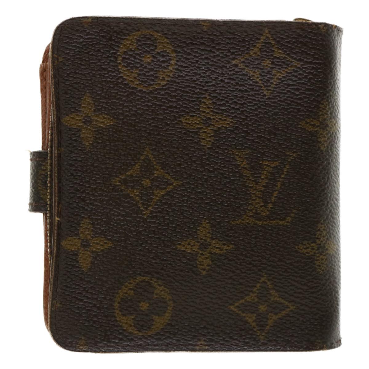 LOUIS VUITTON Monogram Compact Zip Bifold Wallet M61667 LV Auth ny161