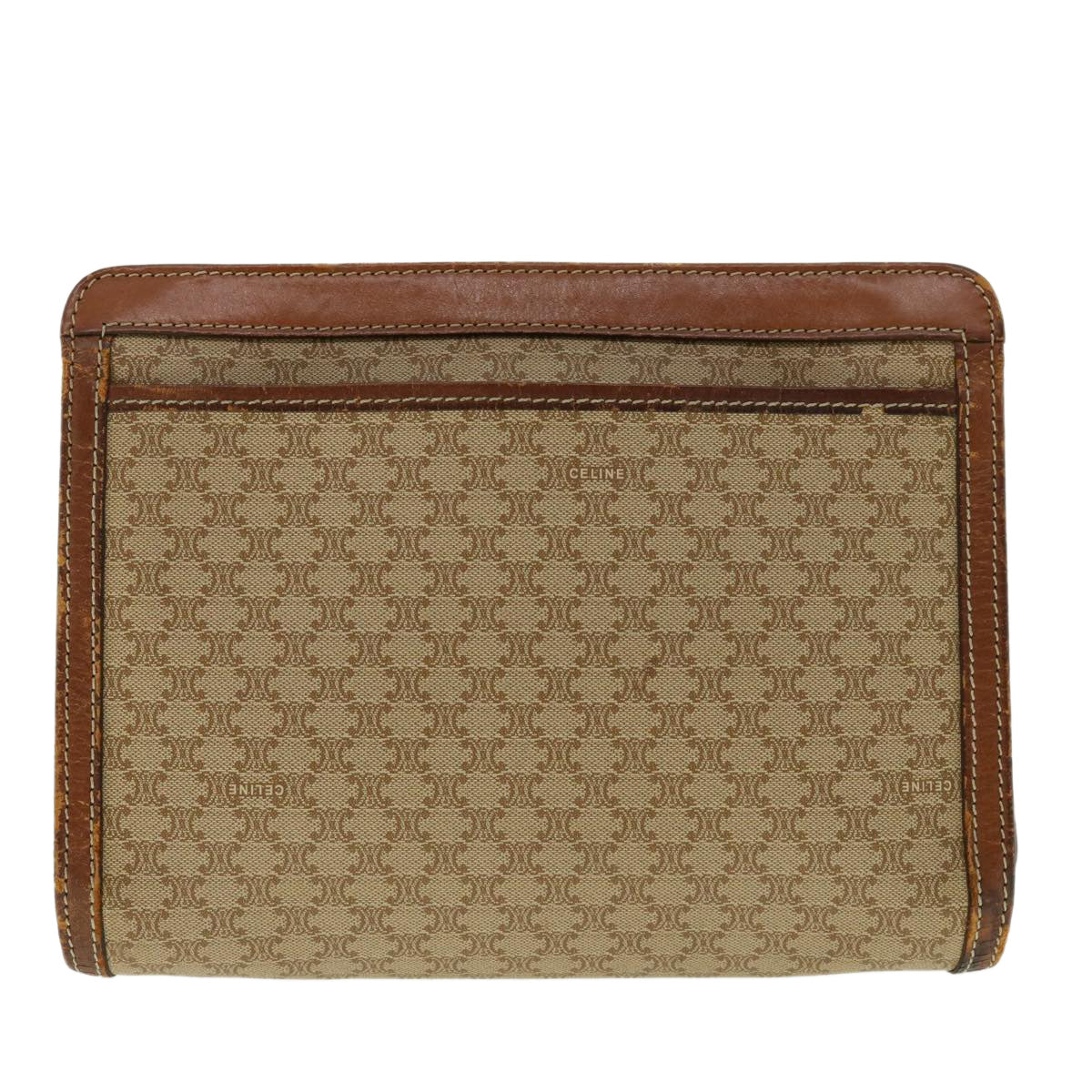 Luxury CELINE Macadam Canvas Clutch Bag Beige  ny235