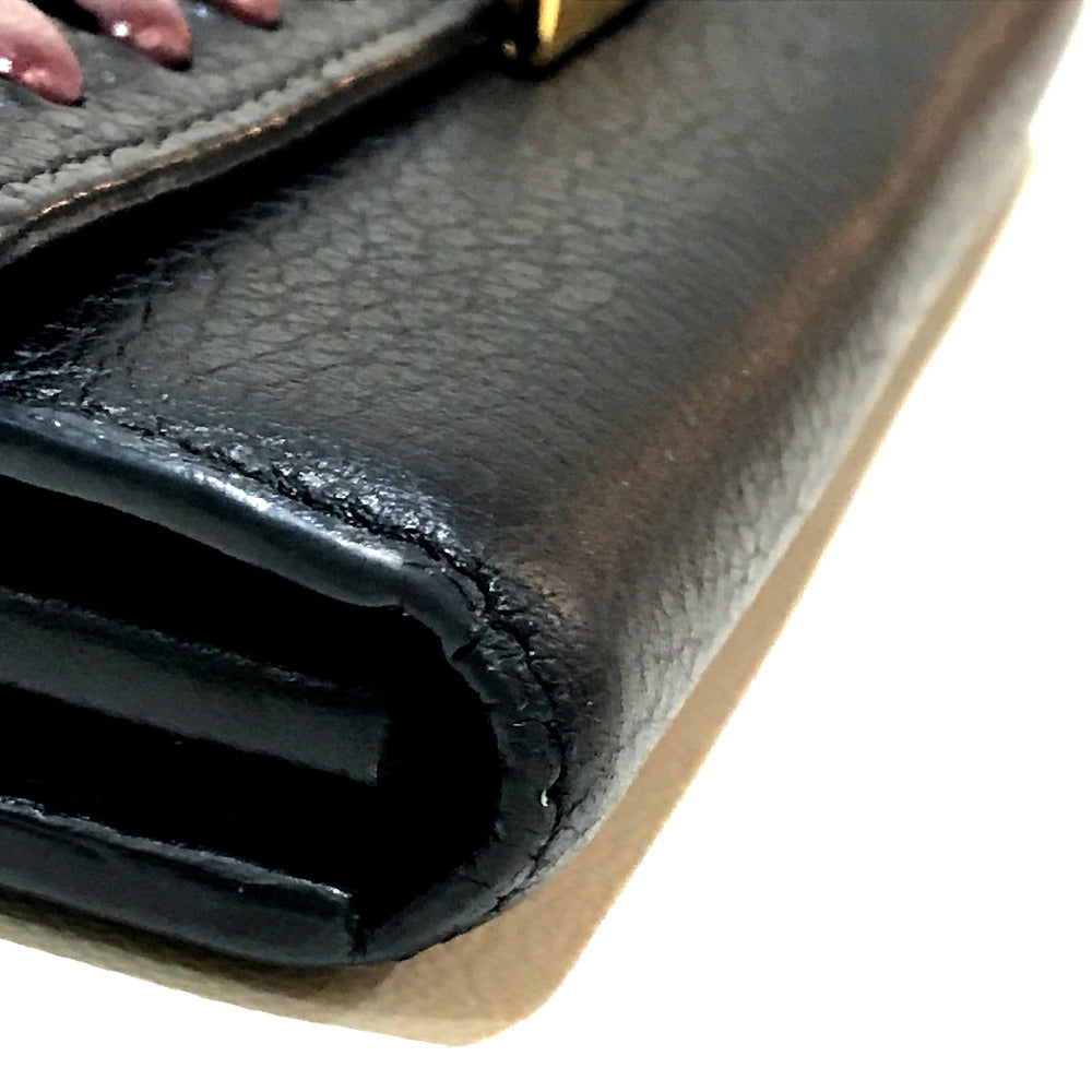 LOUIS VUITTON Folded wallet M62076 Taurillon Clemence Leather black Taurillon Clemence Portefeuille Capsine Women