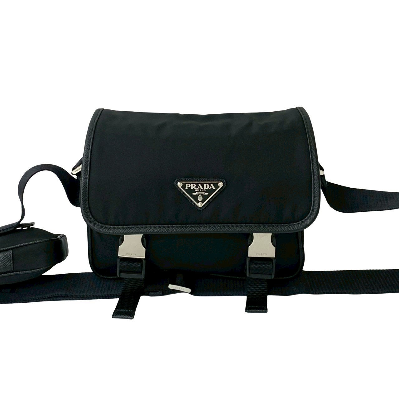 Prada Nylon Saffiano Leather Mini Shoulder Bag