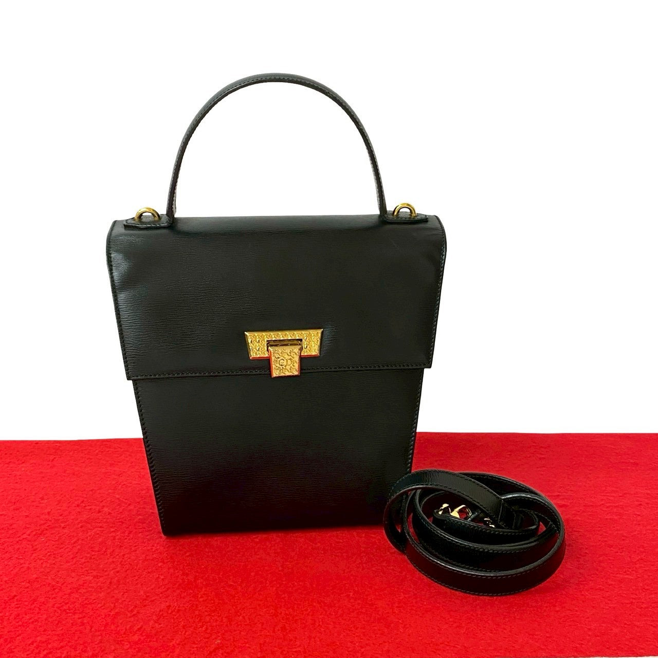 Christian Dior CD Logo Leather 2way Handbag
