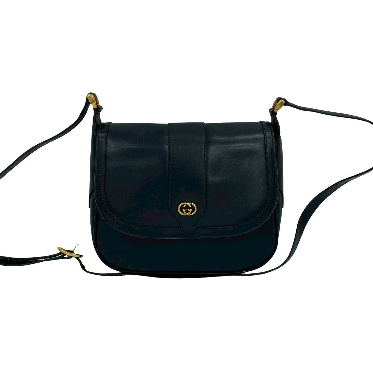 Gucci Old Gucci GG Logo Calf Leather Shoulder Bag