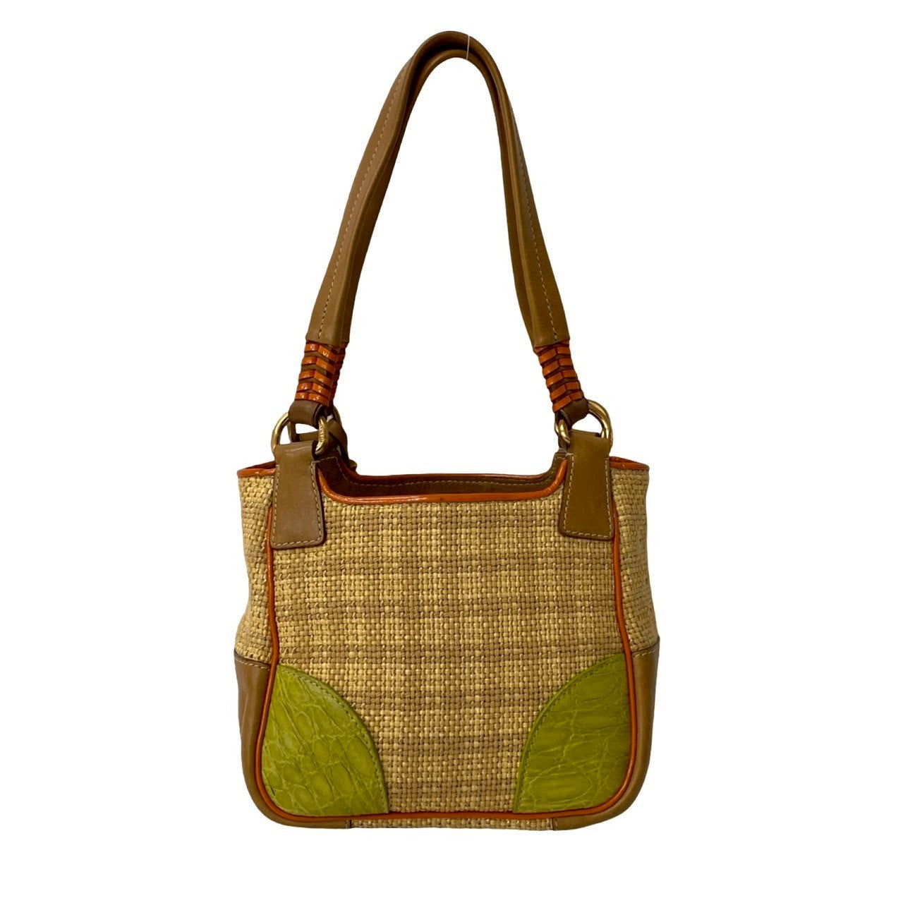 Prada Raffia Leather Handbag