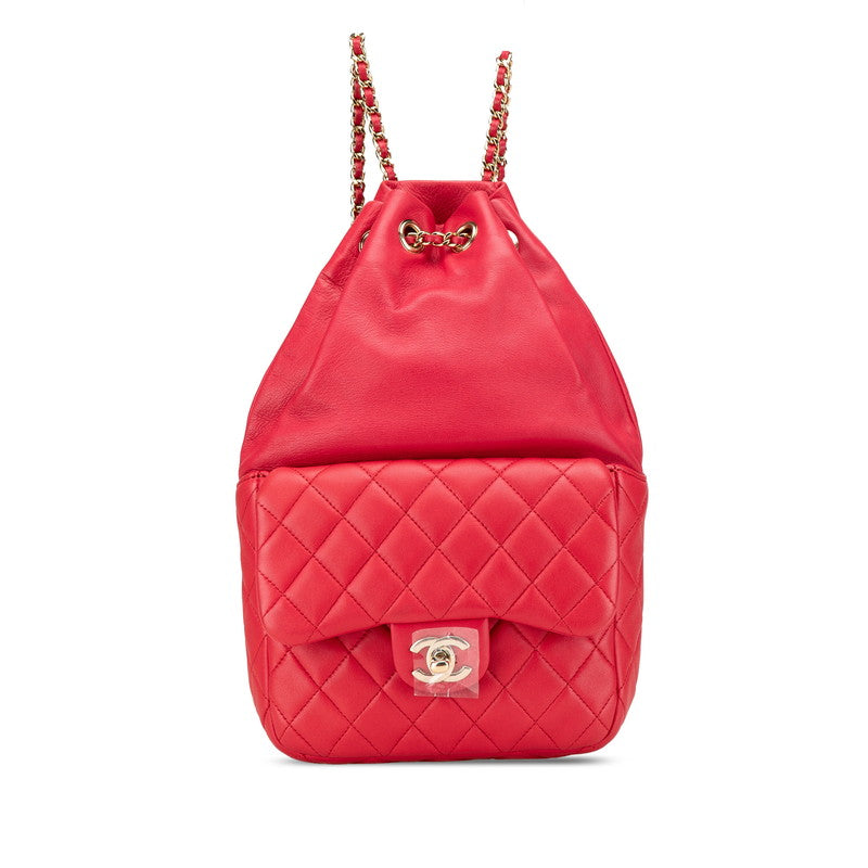 Chanel Coco Mark Matelasse Lambskin Backpack Classic Flap