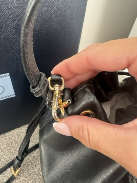 Prada Bucket Bag borse morbide bandoliera soft calf + saffiano - Black