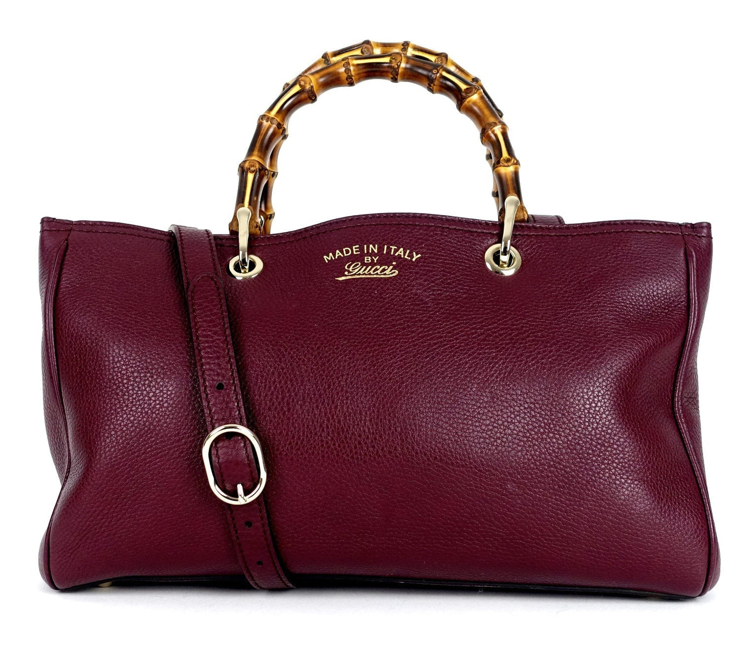Gucci Leather Bamboo Handles Tote Bag
