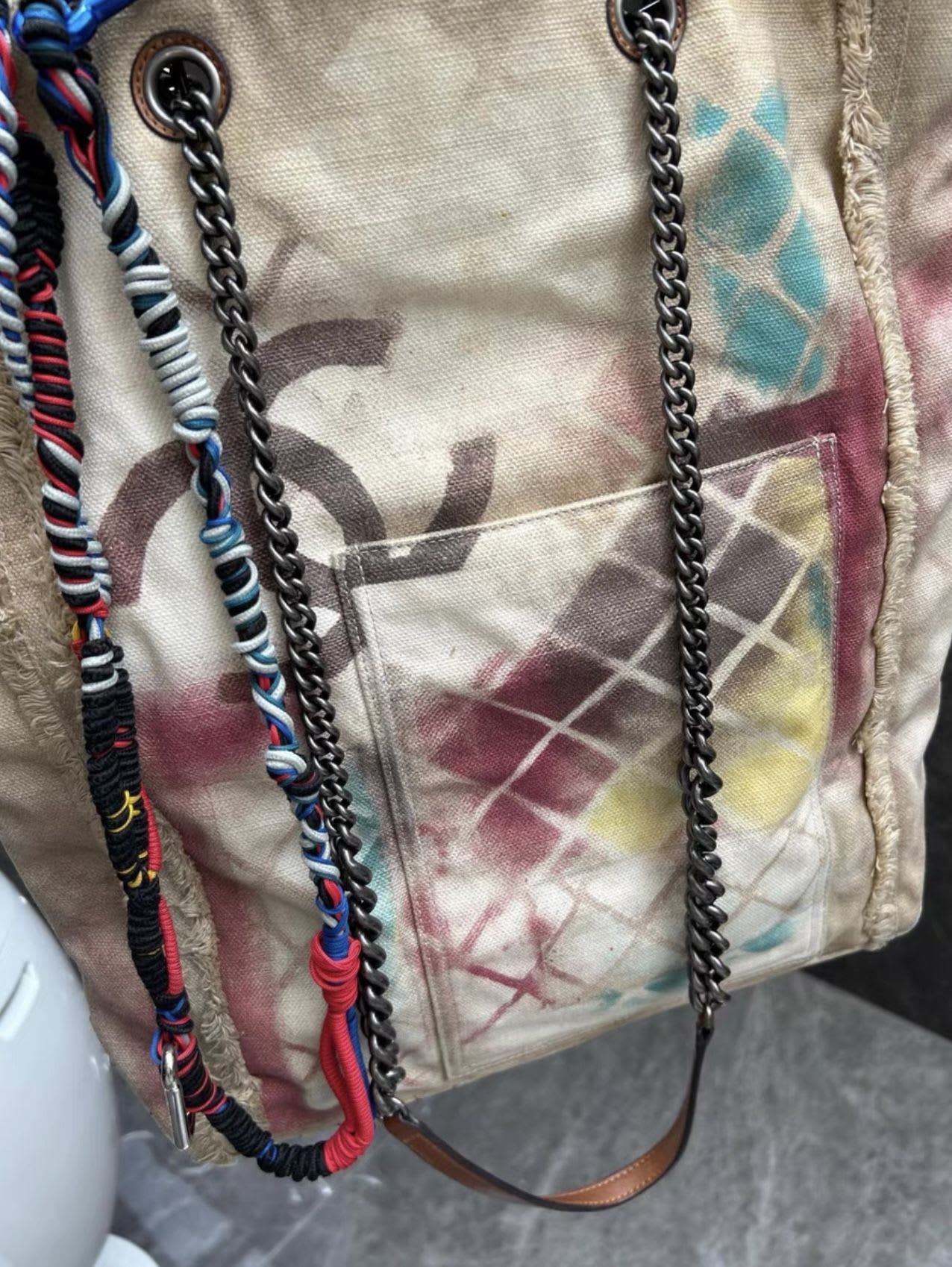 Chanel graffiti tote bag