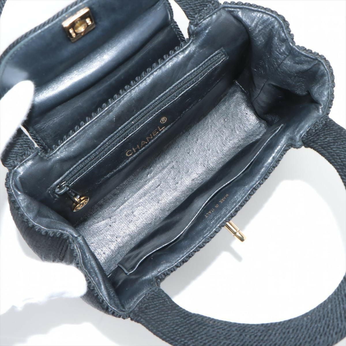Chanel  Black Caviar Rope-embellished Tote Bag