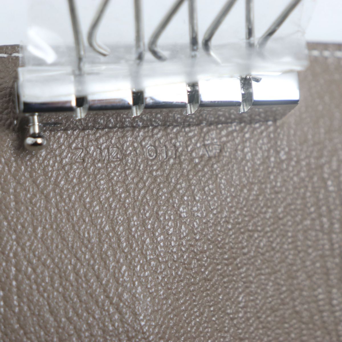 HERMES Key case Key holder  Main: Chevre Main: Etoupe<br>Metal?FSilver mens Used