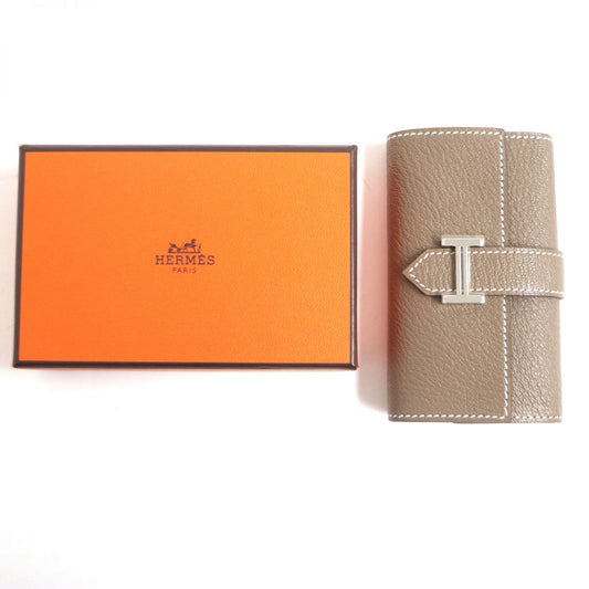 HERMES Key case Key holder  Main: Chevre Main: Etoupe<br>Metal?FSilver mens Used
