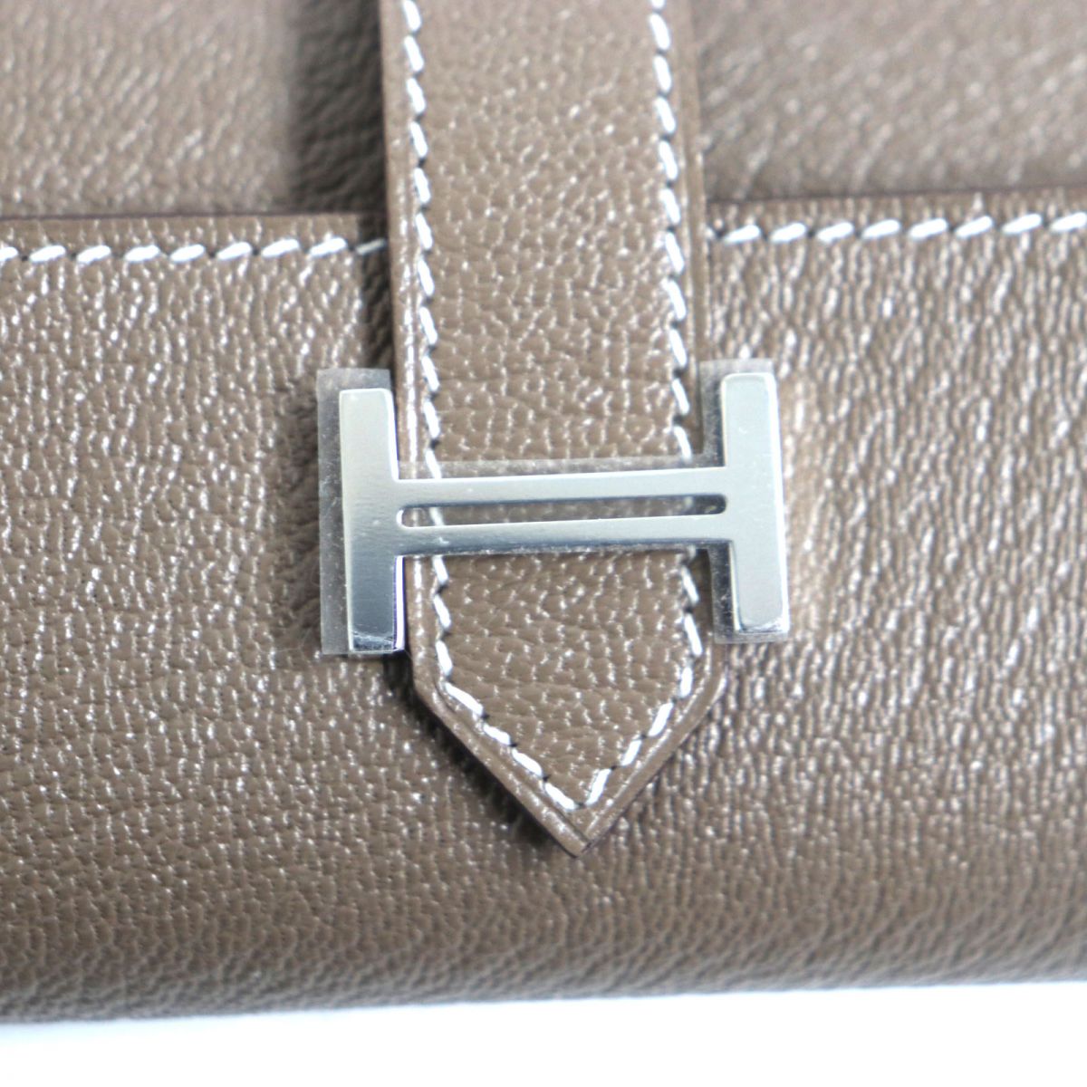 HERMES Key case Key holder  Main: Chevre Main: Etoupe<br>Metal?FSilver mens Used
