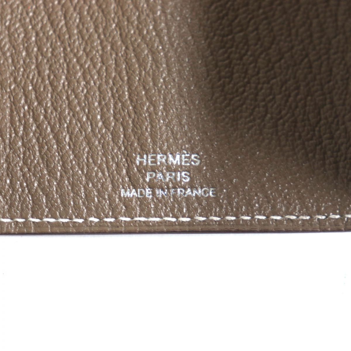 HERMES Key case Key holder  Main: Chevre Main: Etoupe<br>Metal?FSilver mens Used