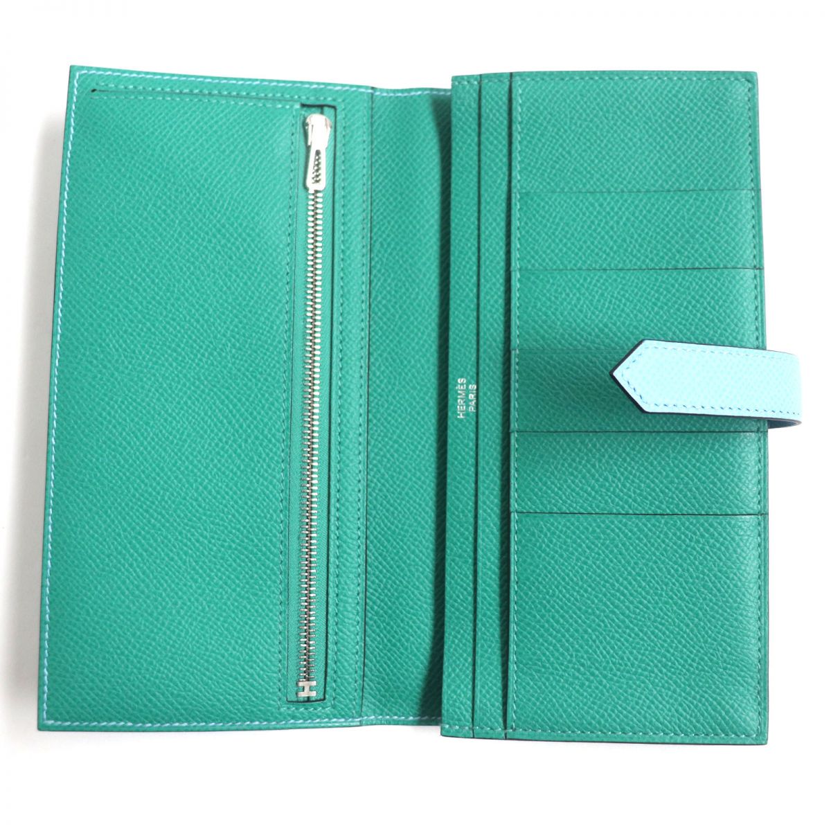 HERMES Long Wallet Purse Main?FEpsom blue mens Used