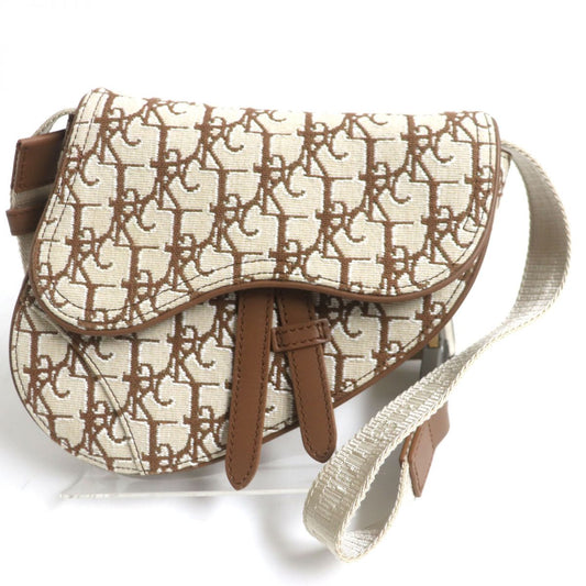 Dior HOMME Sling bag Canvas, Leather Brown x beige mens