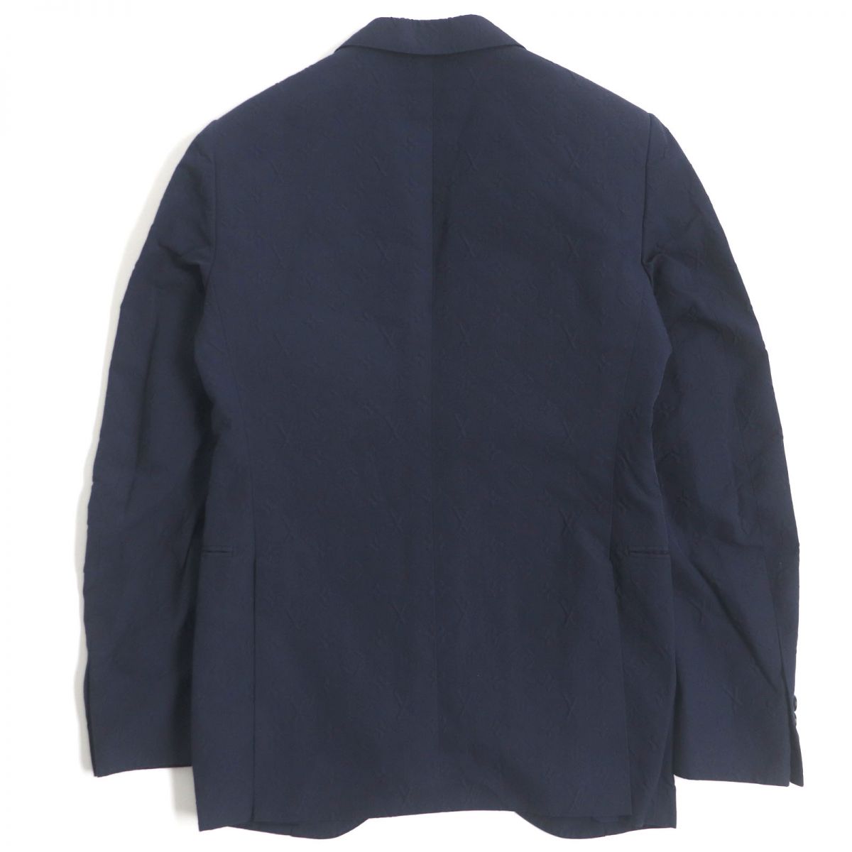 LOUIS VUITTON tailored jacket Outer: 93% cotton, Outer: 7% nylon, Lining: 28% acetate, Lining: 25% rayon, Lining: 25% cupra Navy mens 44