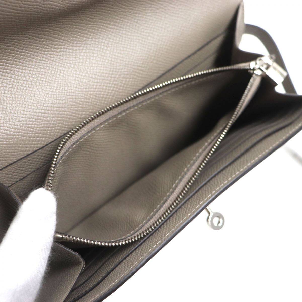HERMES Long Wallet Purse Main?FEpsom beige mens Used