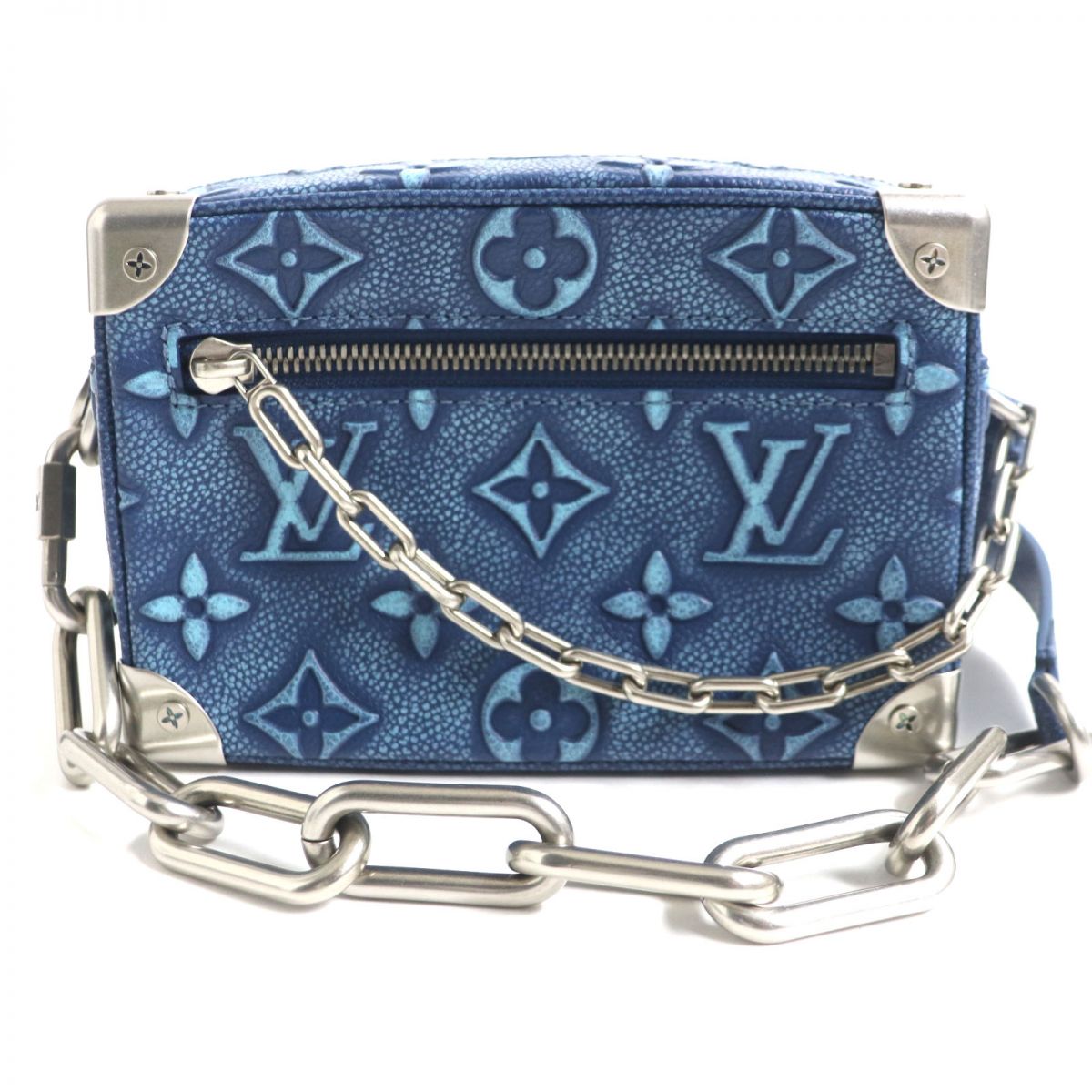 LOUIS VUITTON Shoulder Bag M21368 Monogram leather blue Monogram Mini Soft Trunk