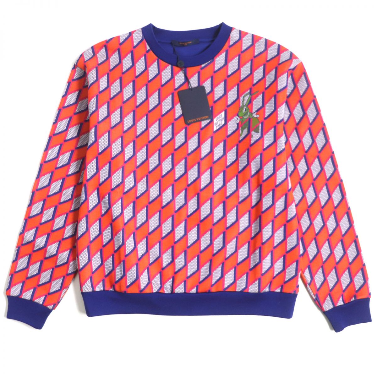 LOUIS VUITTON sweat Main: 100% cotton Orange x blue mens L