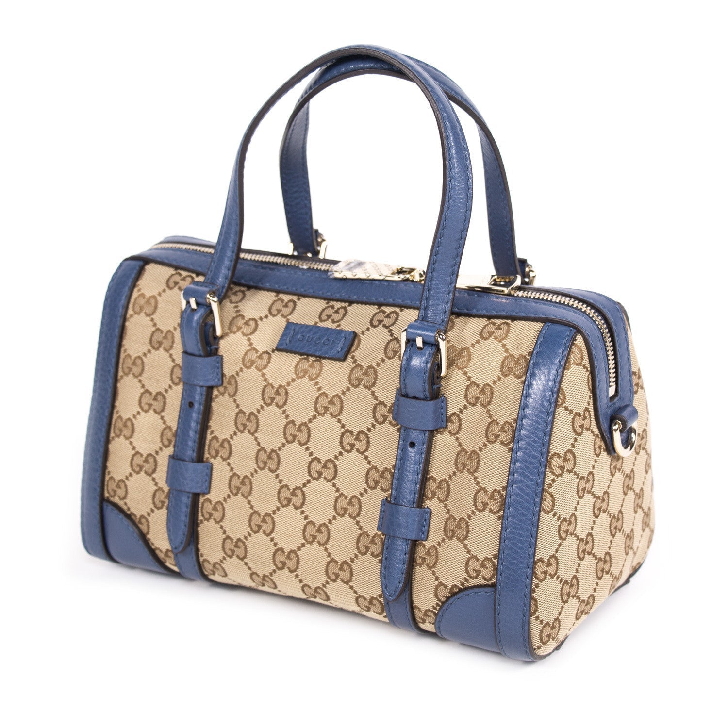 Gucci Boston Leather Canvas Shoulder Bag Style 5