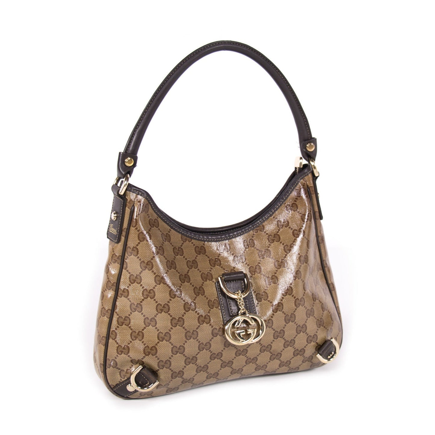 Gucci Leather Canvas Shoulder Bag Style 35