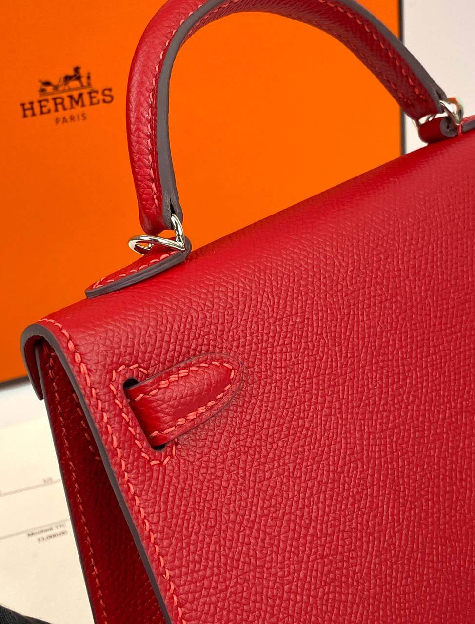 Luxury Hermes Kelly 20 Mini Sellier Bag red Epsom Gold Hardware