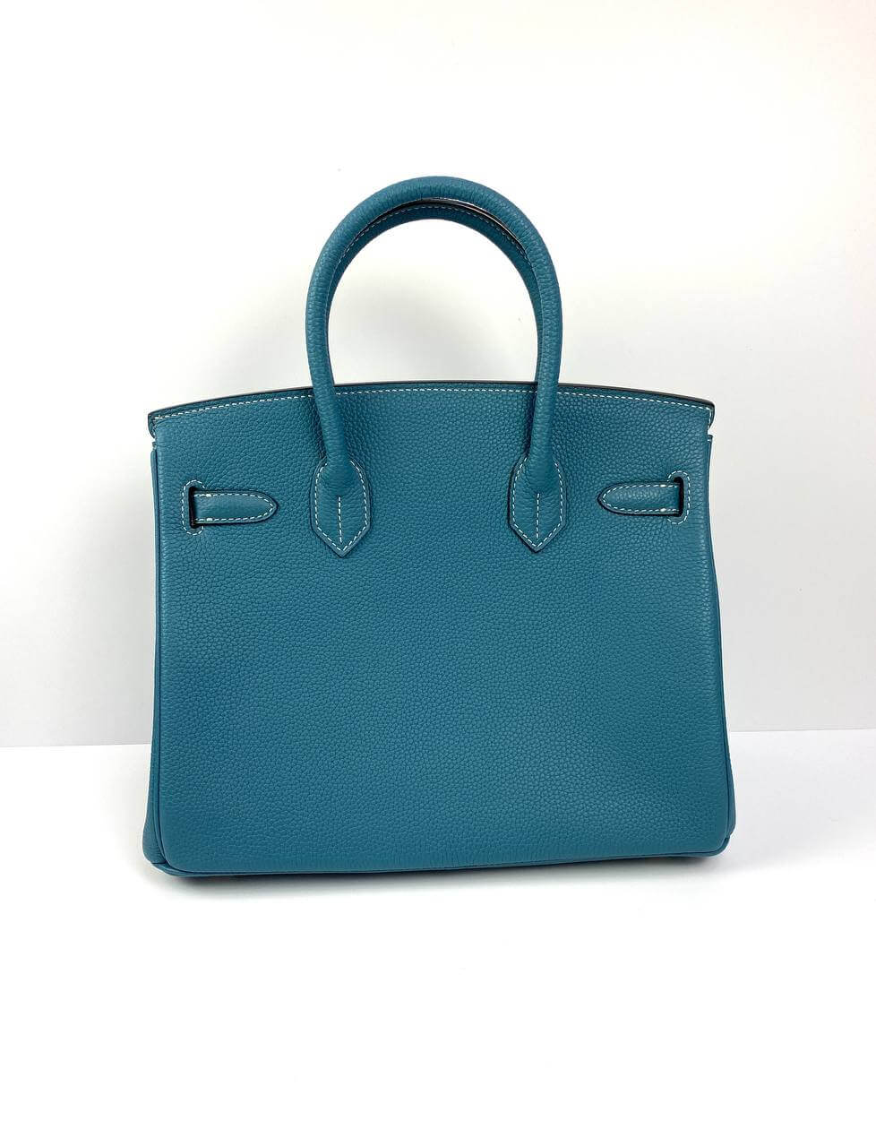 Luxury Hermes Birkin 30 Biscuit Togo Leather blue Gold Hardware
