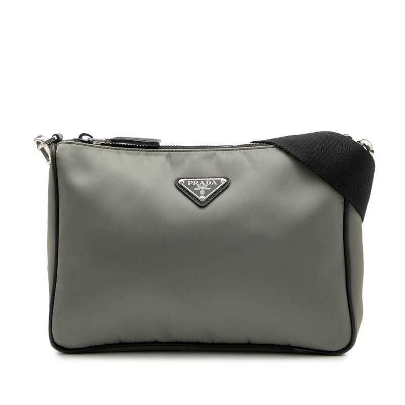 Prada 2VH113 Nylon Leather Shoulder Bag