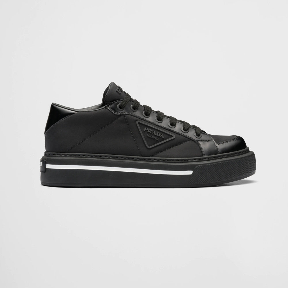 Prada Macro Re-Nylon and brushed leather sneakers