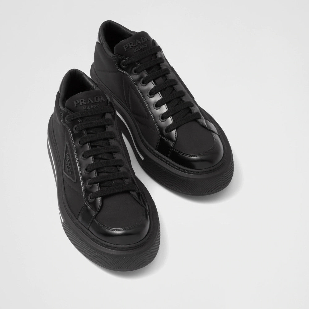 Prada Macro Re-Nylon and brushed leather sneakers
