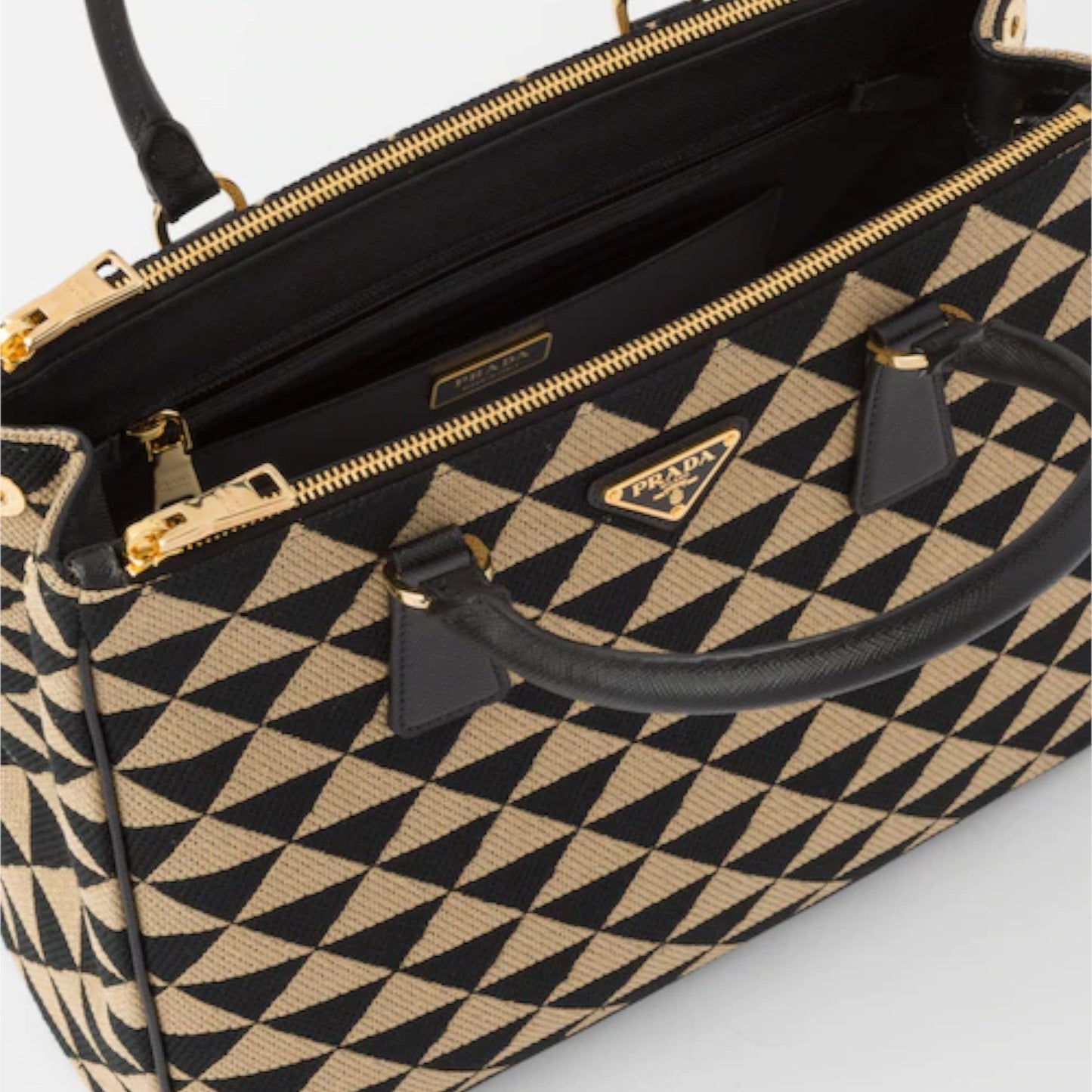 Medium Prada Symbole embroidered fabric bag