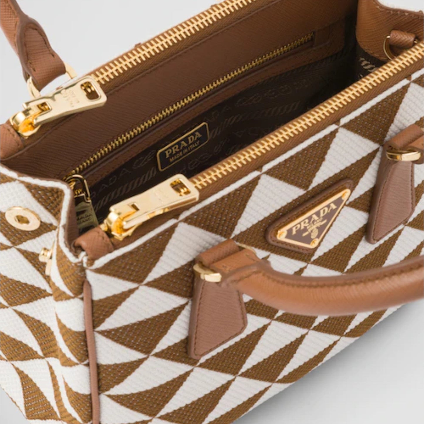 Prada Symbole embroidered fabric mini bag