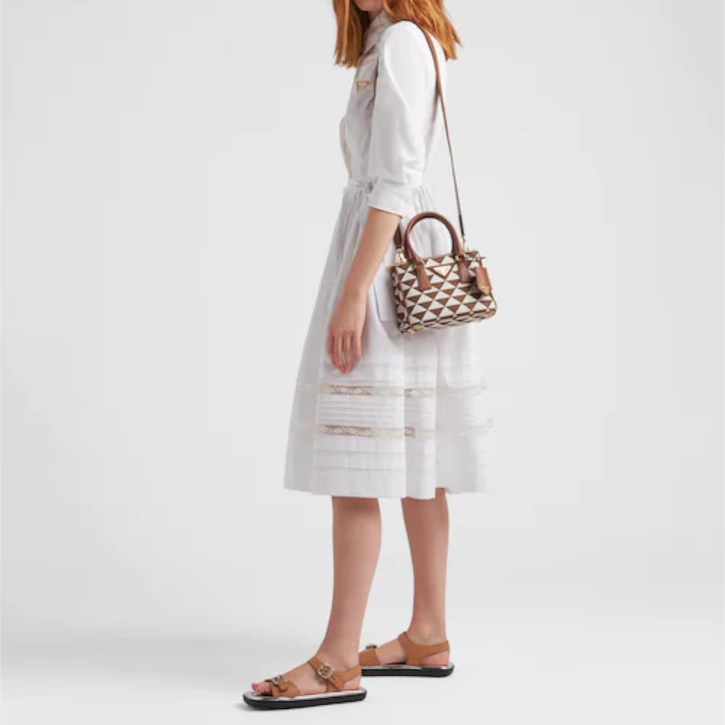 Prada Symbole embroidered fabric mini bag