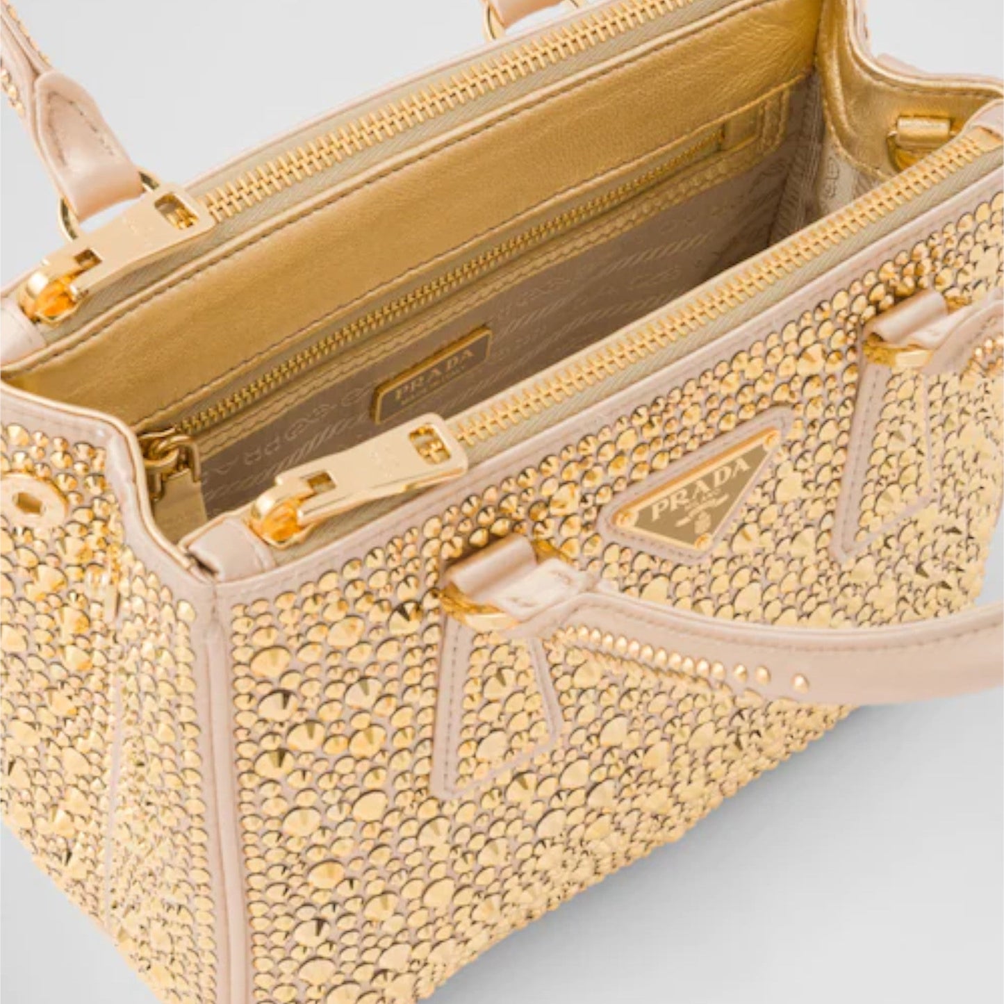 Prada Galleria satin mini-bag with crystals