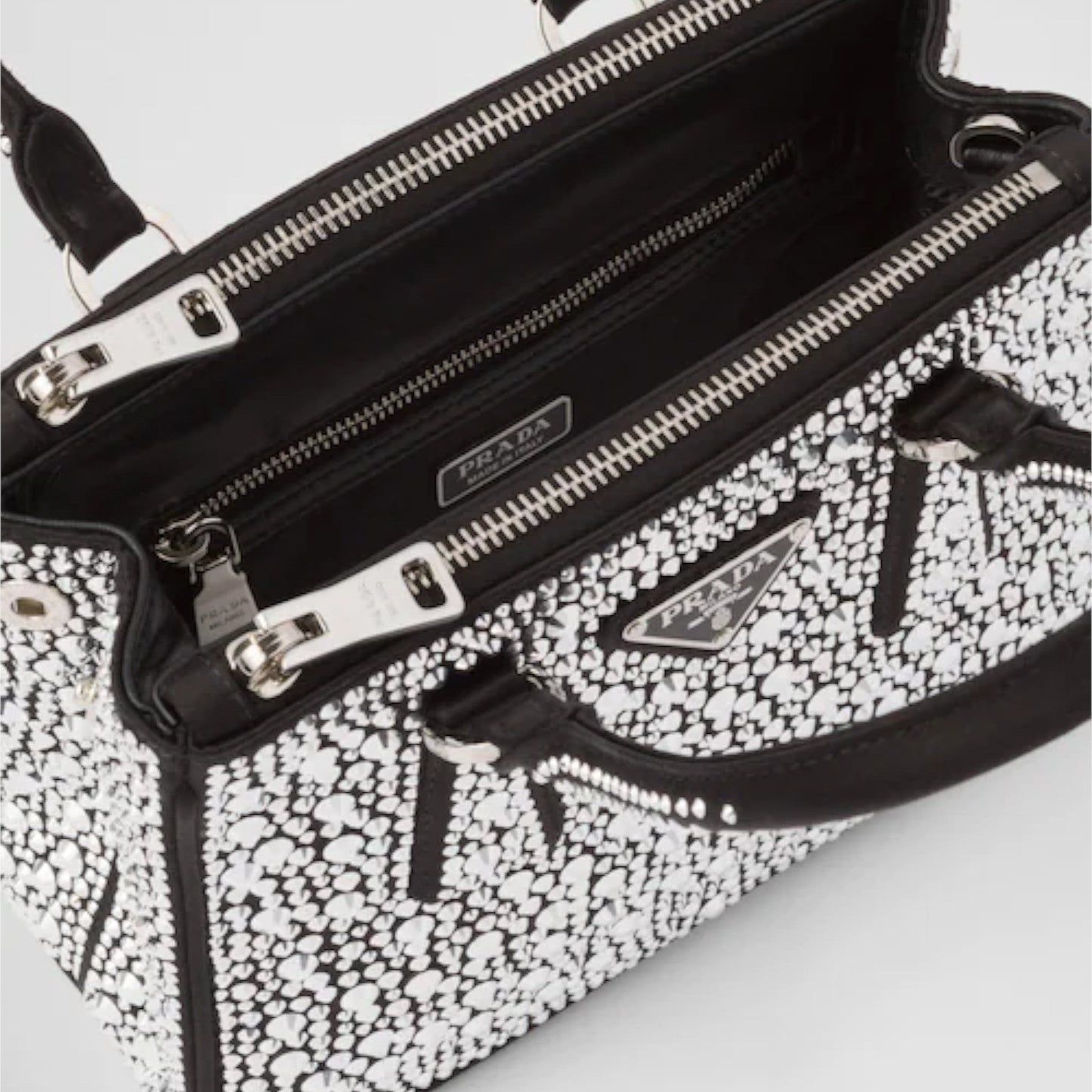 Prada Galleria satin mini-bag with crystals