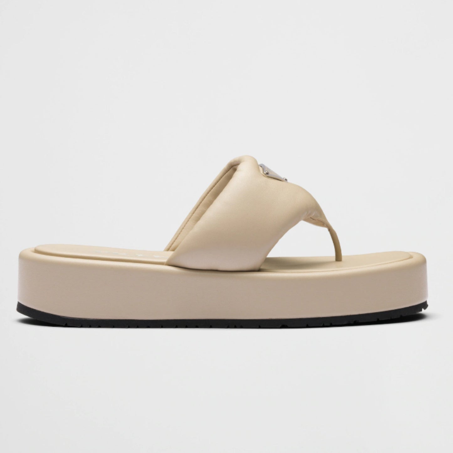 Prada Soft padded nappa leather thong wedge sandals