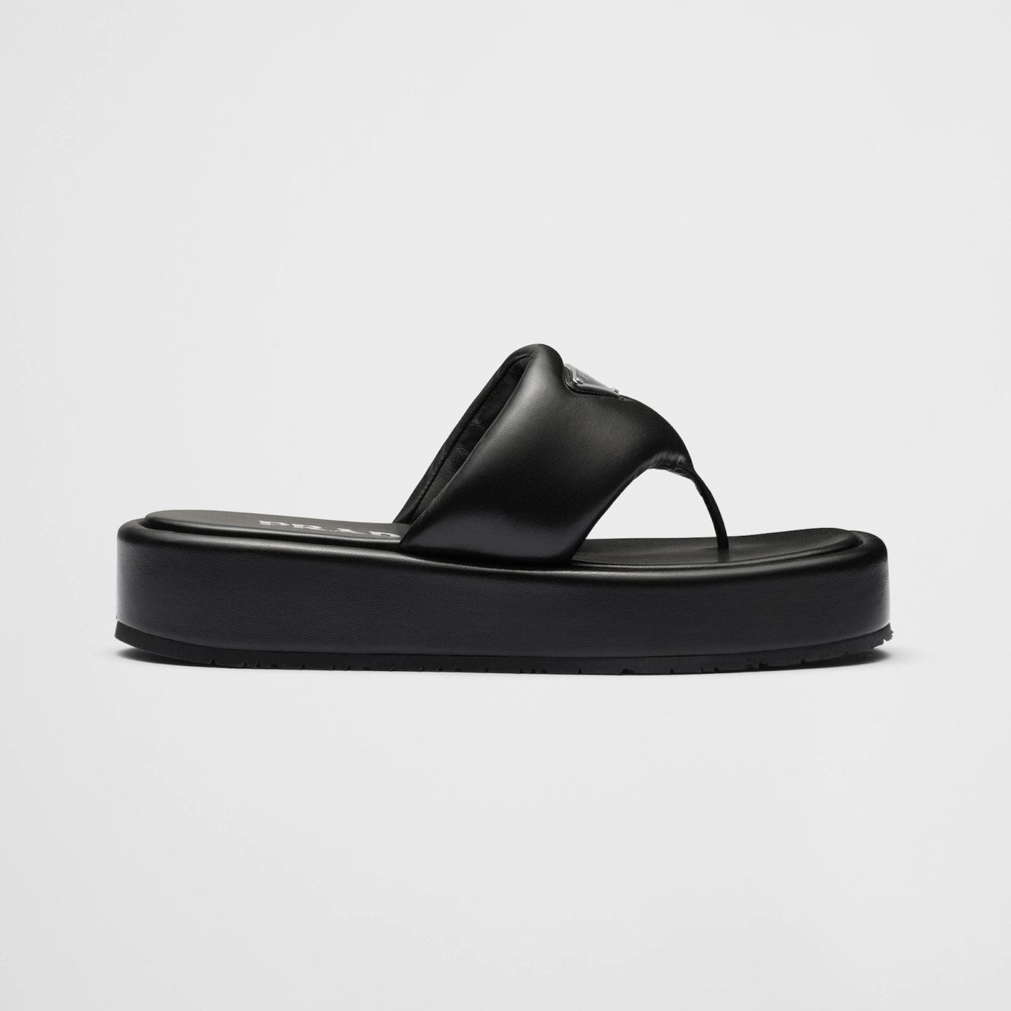 Prada Soft padded nappa leather thong wedge sandals