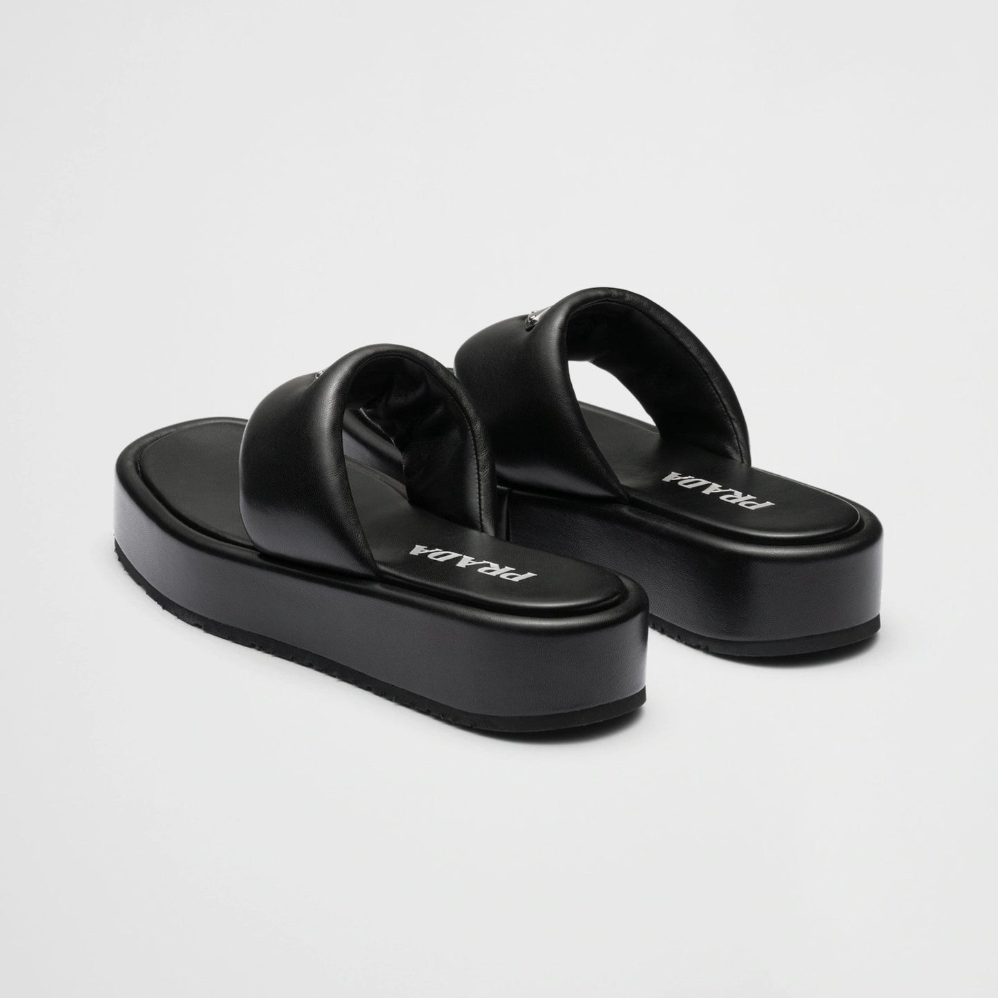 Prada Soft padded nappa leather thong wedge sandals
