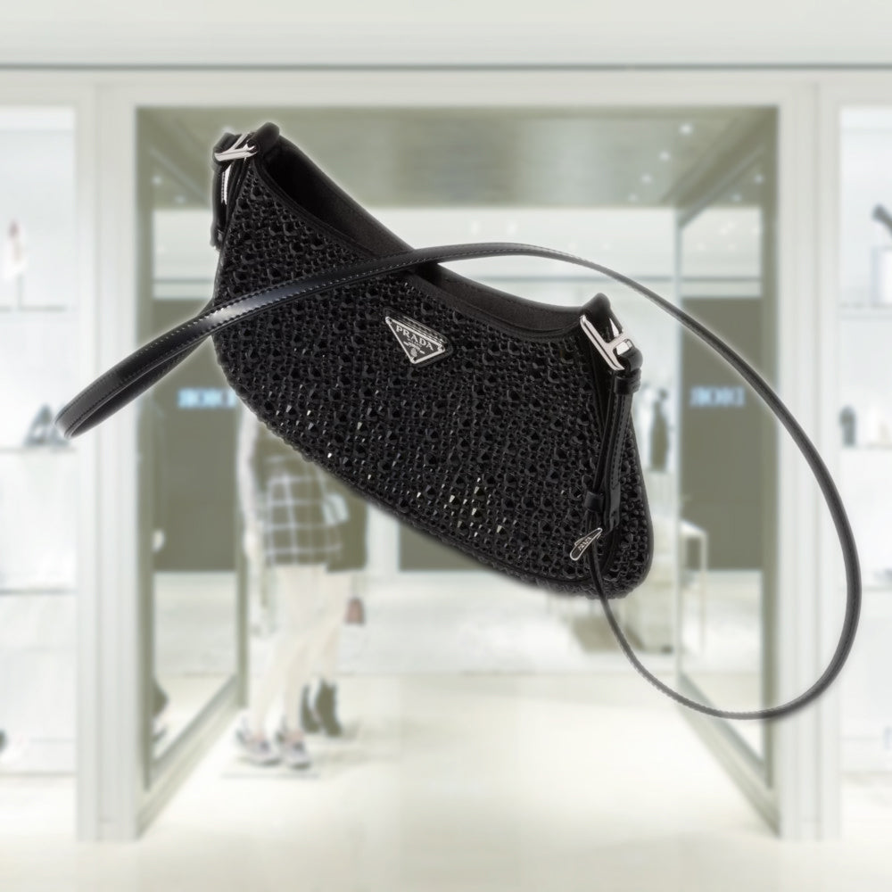 Prada Cleo satin bag with crystals