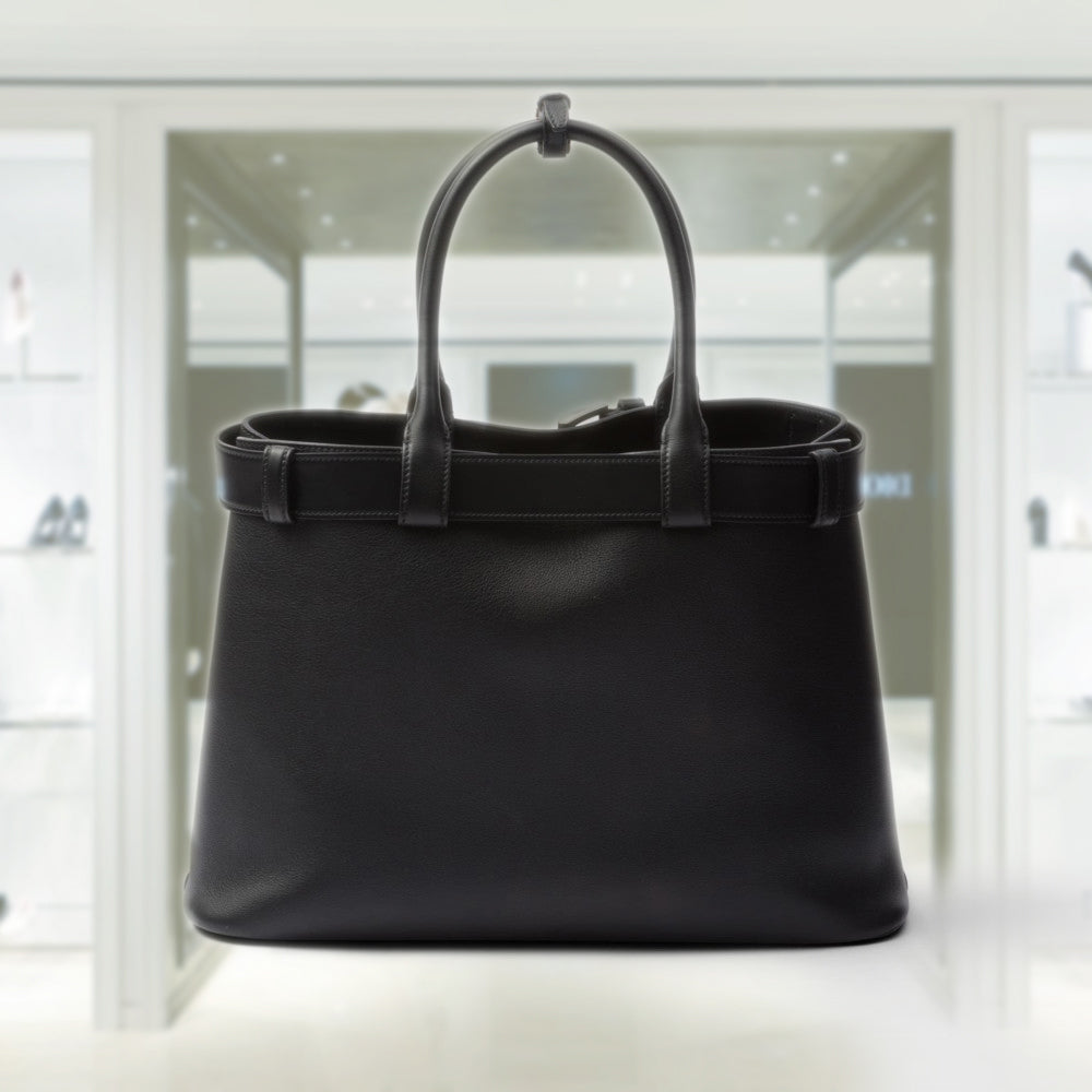 Prada Buckle large leather handbag with belt
