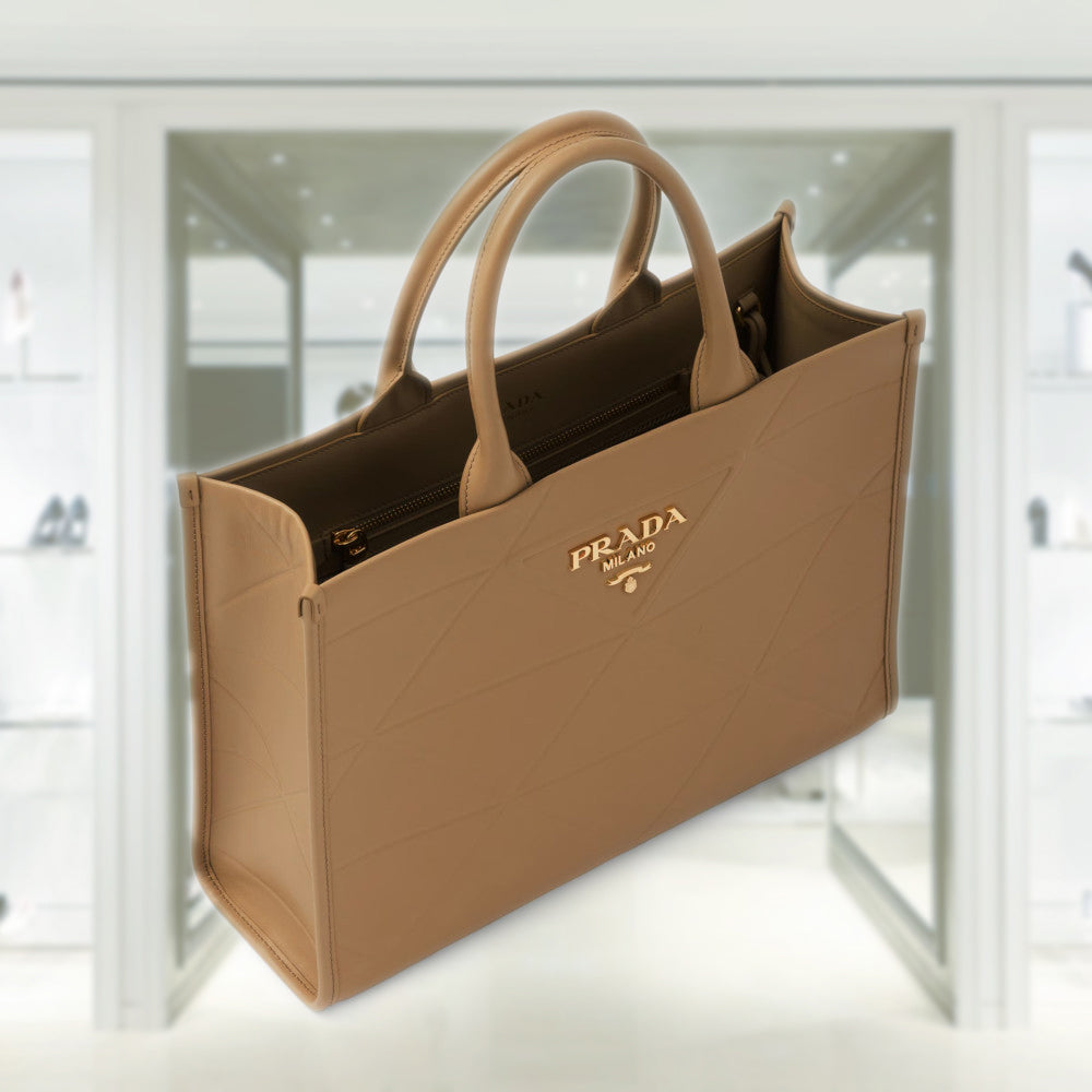 Medium leather Prada Symbole bag with topstitching