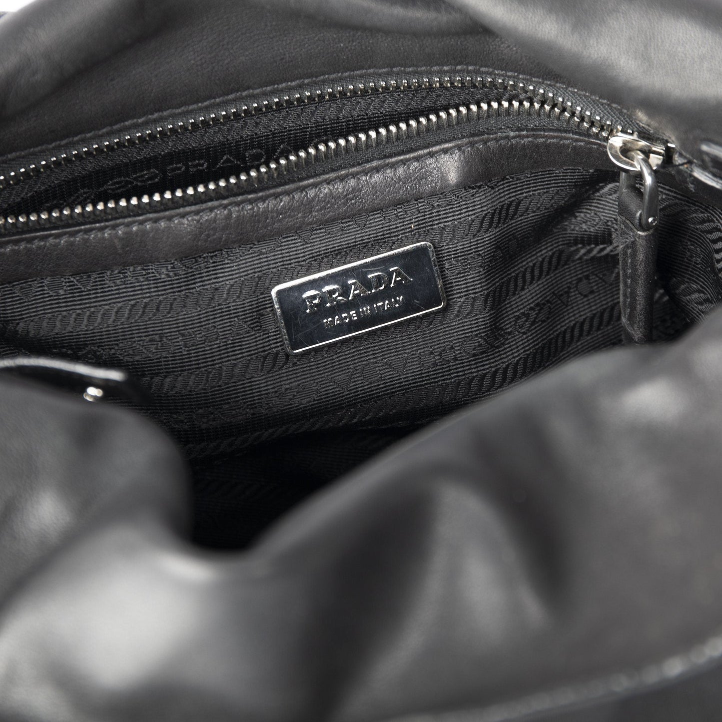 Prada Easy Tessuto Leather-Trimmed Bag