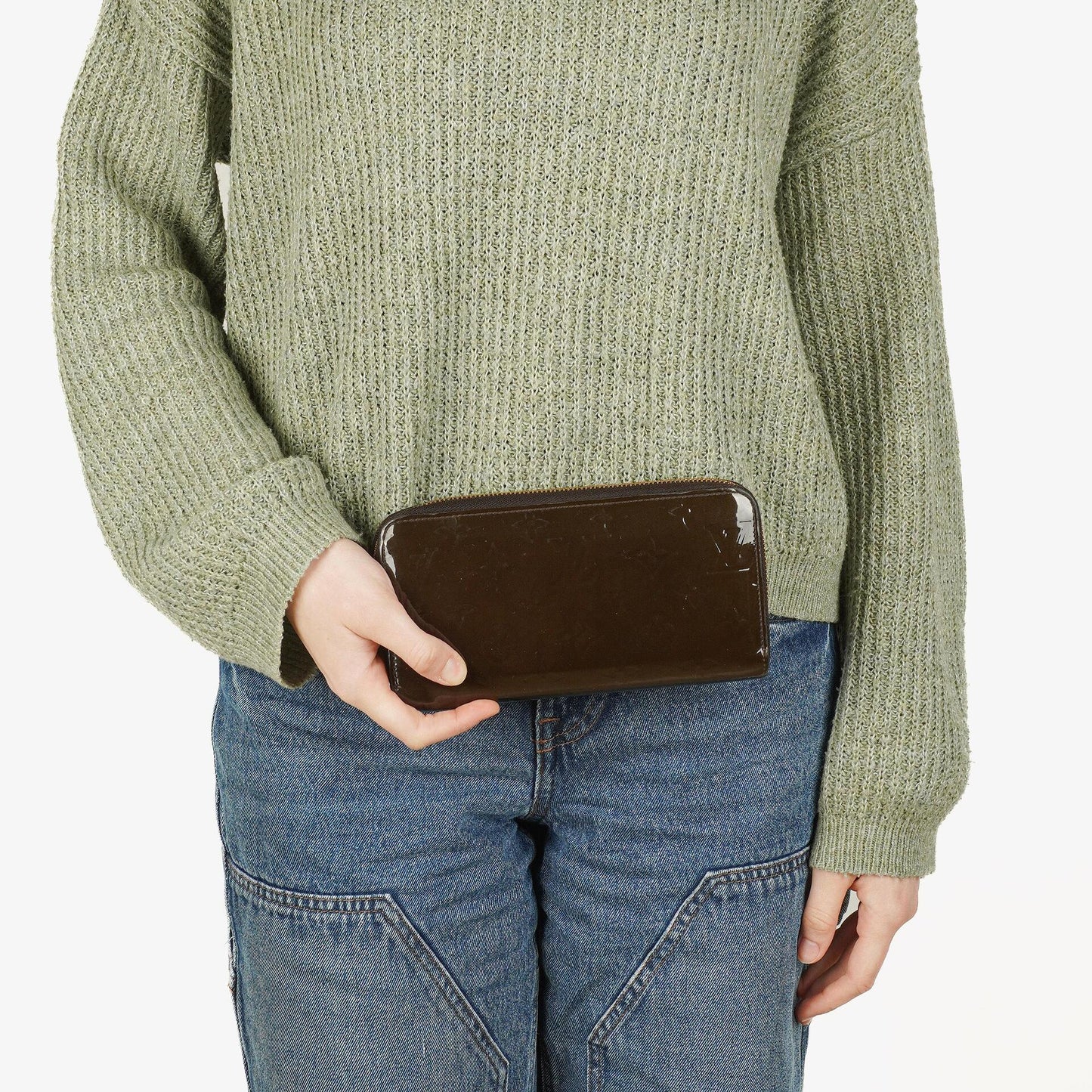 Louis Vuitton Vernis Olive Green Zippy Wallet