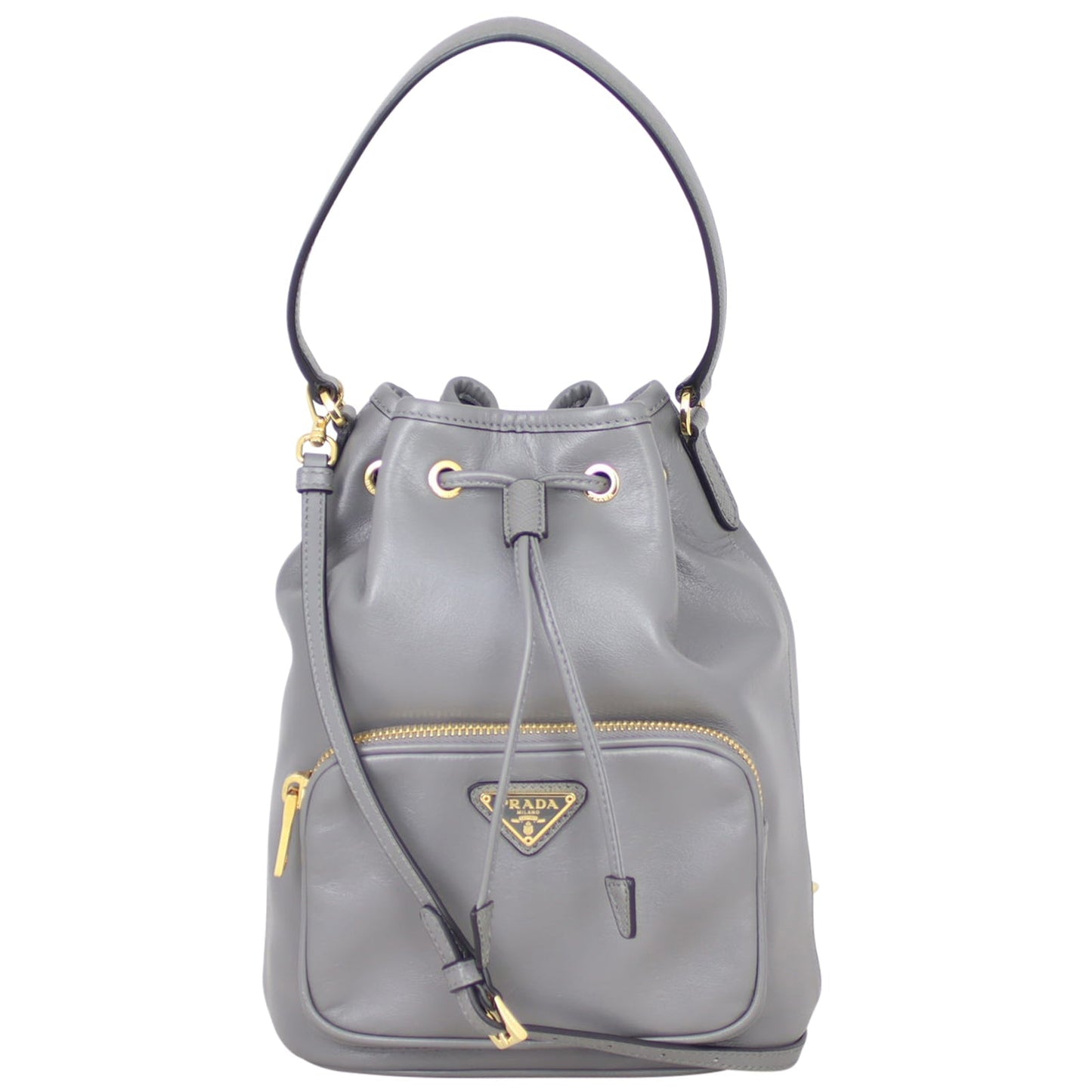 Prada Duet Leather Bucket Bag