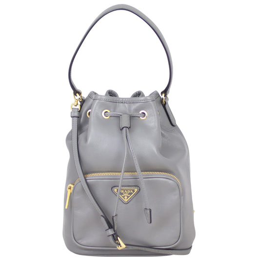 Prada Duet Leather Bucket Bag