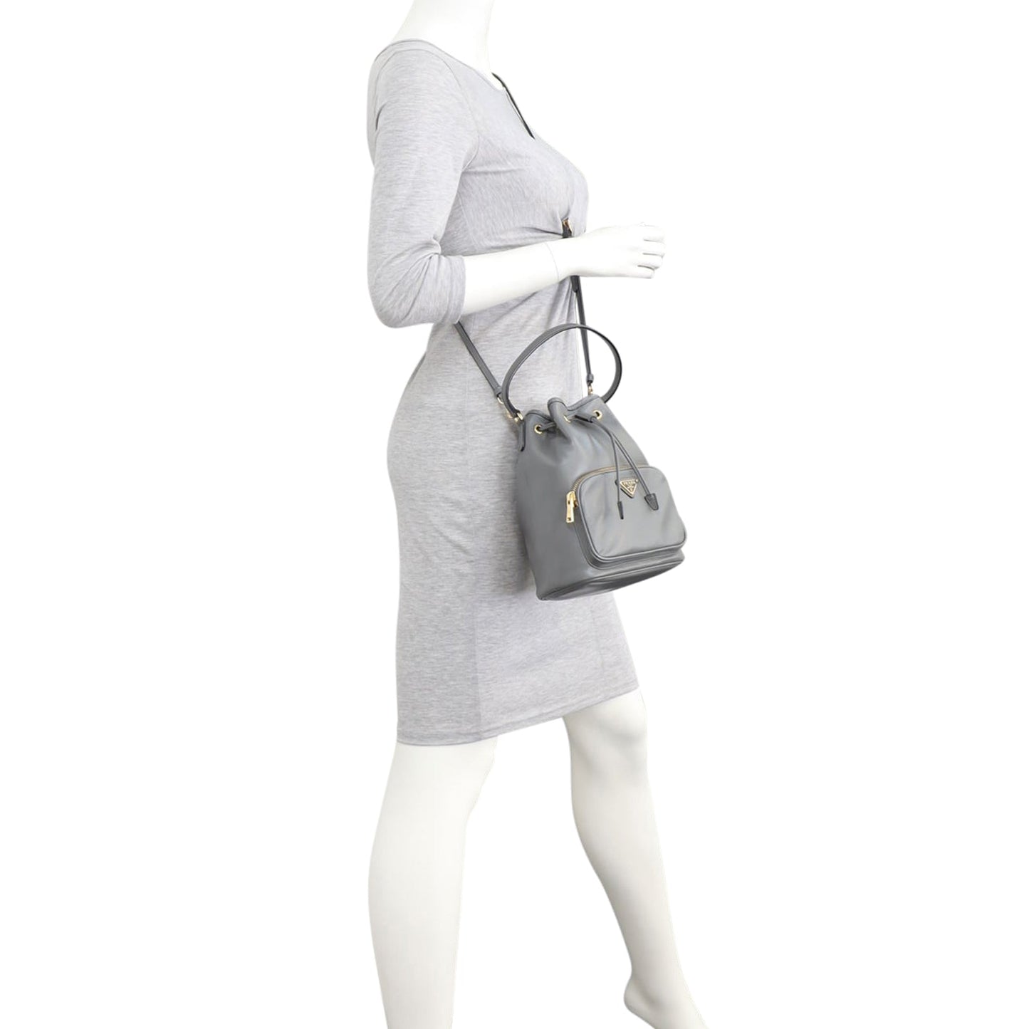 Prada Duet Leather Bucket Bag